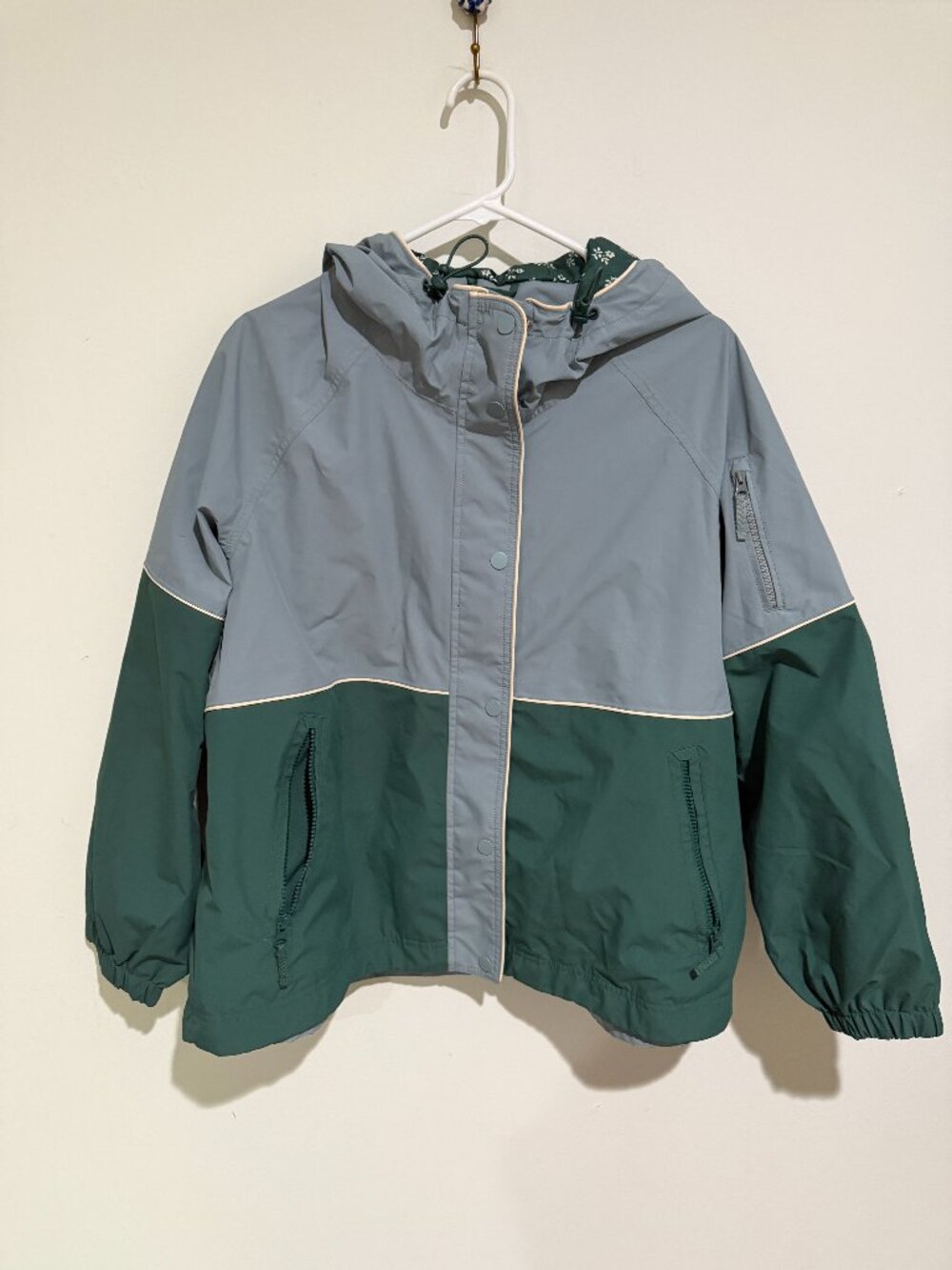 The Great. X Eddie Bauer Green And Blue Color Block Rain Jacket
